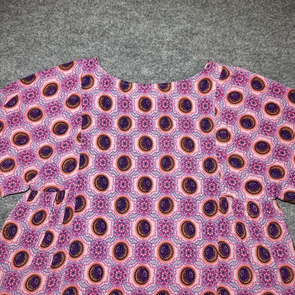 Maeve Anthropologie Pink Purple Geometric Psychedelic Blouse Small Hippie - Picture 12 of 14